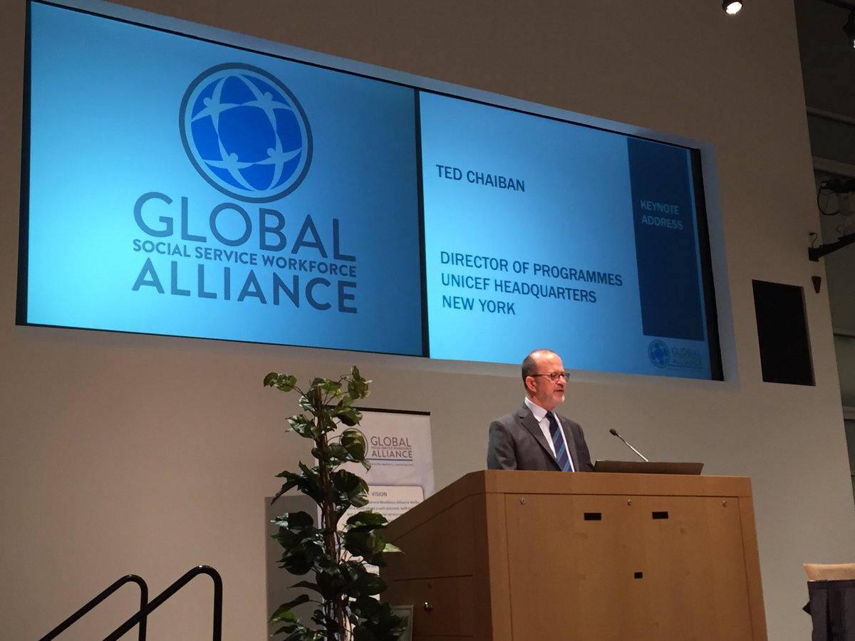 SSWAlliance's tweet photo. Investing in the social service workforce yields high returns for children and families. - Ted Chaiban, @unicefprotects keynote remarks at #SSWSymposium https://t.co/HCnHcy9lZy