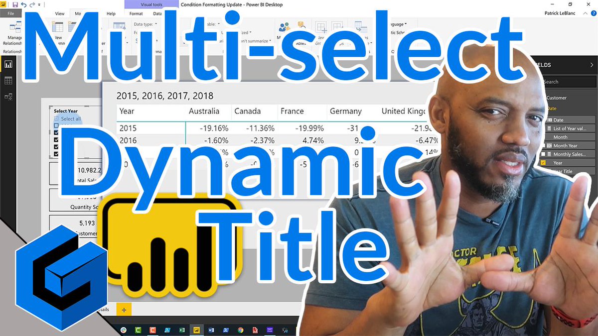 After the dynamic titles in Power BI Desktop video, we had questions about how to do multi-select values. <a href="/patrickdba/">patrick leblanc</a> shows you how to do it! 👊📊😎

Watch on YouTube - guyinacu.be/multiselecttit…