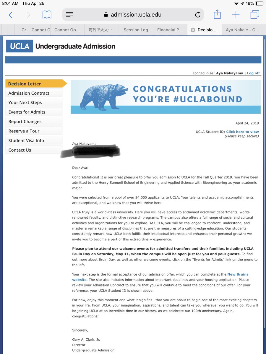 Chibipan1818 How Exciting University Of California Berkeley University Of California Los Angeles Both Choose Me As An Bioengineering Major Uclabound Berkeleybound Classof21 Japanese Womenengineer Womeninstem Followme 日本人