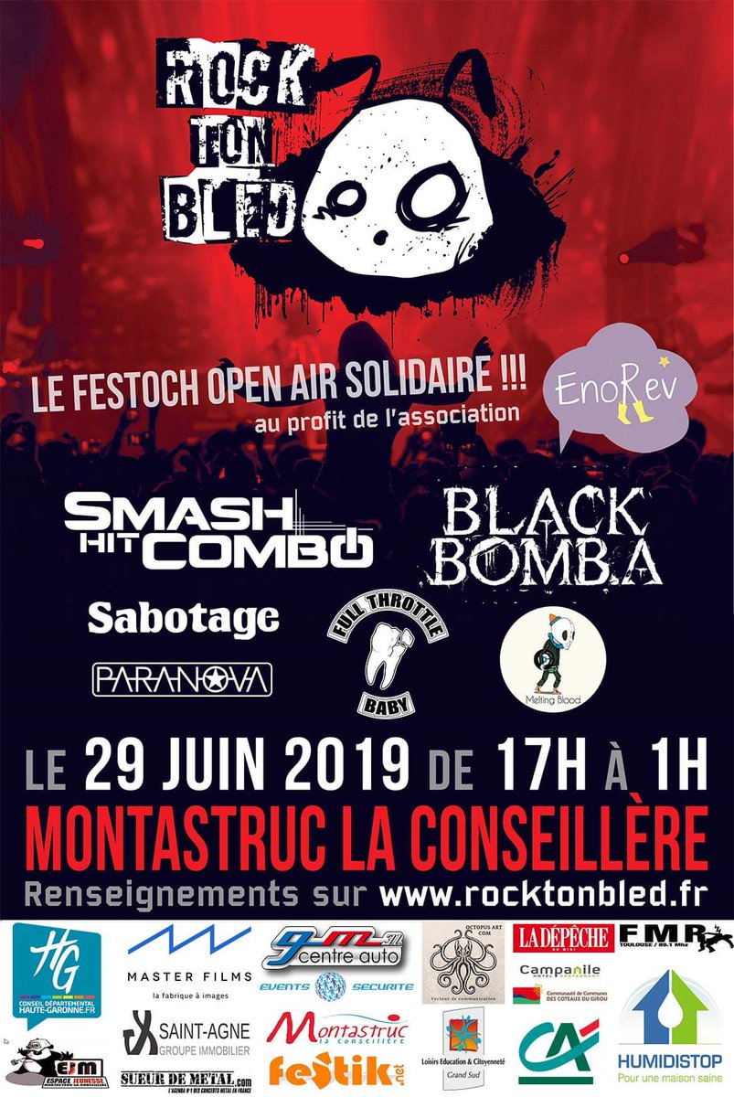 Sueur De Metal (@sueurdemetal) on Twitter photo BLACK BOMB A
SMASH HIT COMBO
FULL THROTTLE BABY
SABOTAGE
PARANOVA
MELTING BLOOD
Le 29/06/19 au Stade Y. Bargues, Montastruc-la-conseillère (31) <a href="/BLACKBOMBA_ARMY/">BLACK BOMB A</a>
Infos : sueurdemetal.com/detail-concert… BLACK BOMB A
SMASH HIT COMBO
FULL THROTTLE BABY
SABOTAGE
PARANOVA
MELTING BLOOD
Le 29/06/19 au Stade Y. Bargues, Montastruc-la-conseillère (31) <a href="/BLACKBOMBA_ARMY/">BLACK BOMB A</a>
Infos : sueurdemetal.com/detail-concert…