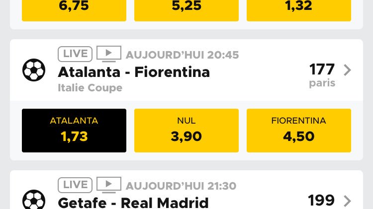 RBredson's tweet photo. 🔺Bet 41🔺

Match a 21h00

🇮🇹 Atalanta - Lazio 🇮🇹
Victoire de l’Atalanta   1,73 
 
Je les vois a fond en finale même si un nul suffit je joue la Win sec

RT &amp;❤️ pour le soutien les mecs 

Retrouver ma BK dans le lien dans la bio ! 

#Teamparieur #teamBpronos https://t.co/MPiXSaESGg