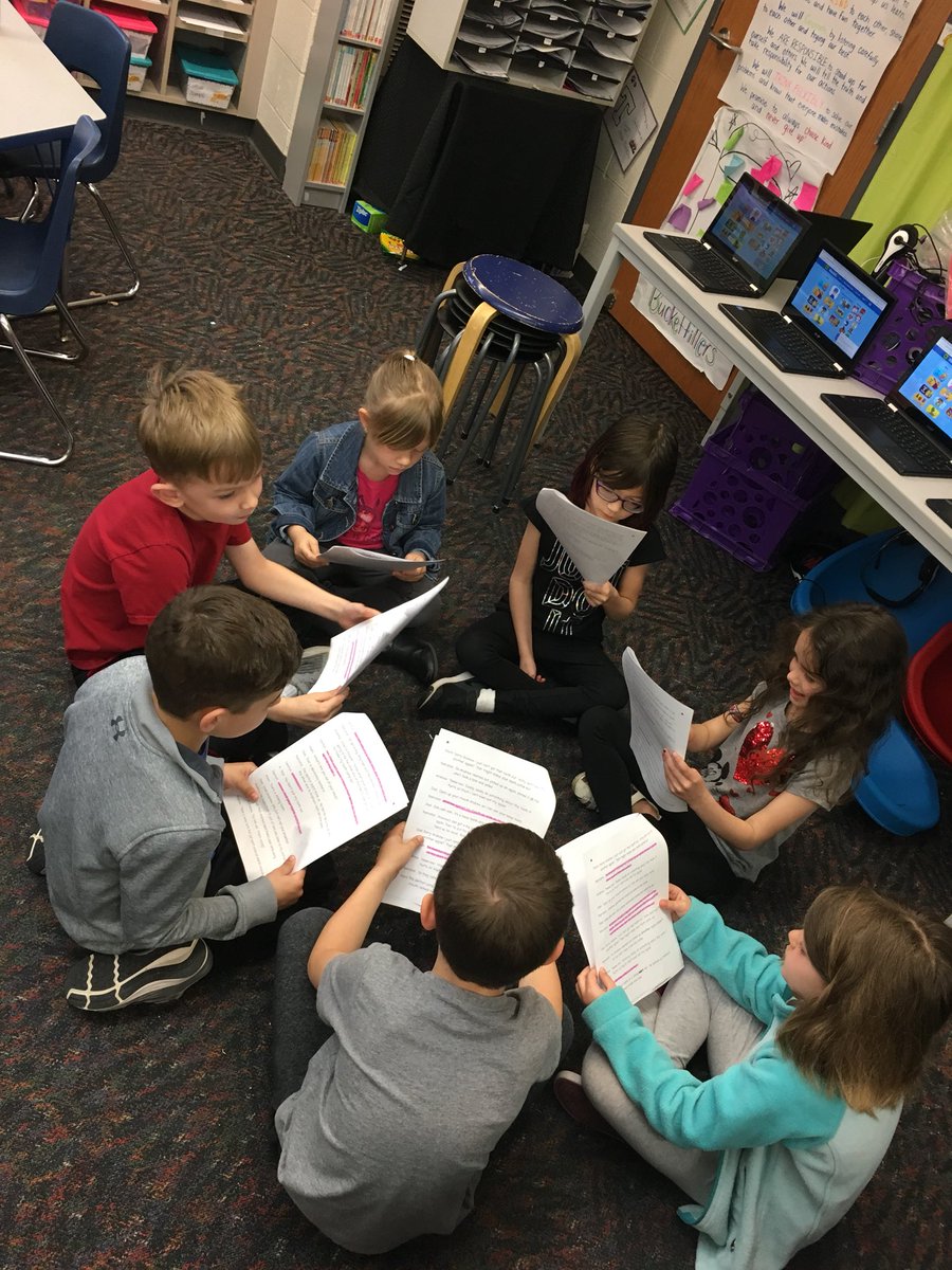 These actors are getting ready to have their readers theatre performance for our class! <a href="/SLCSBrummer/">Brummer Elementary</a>