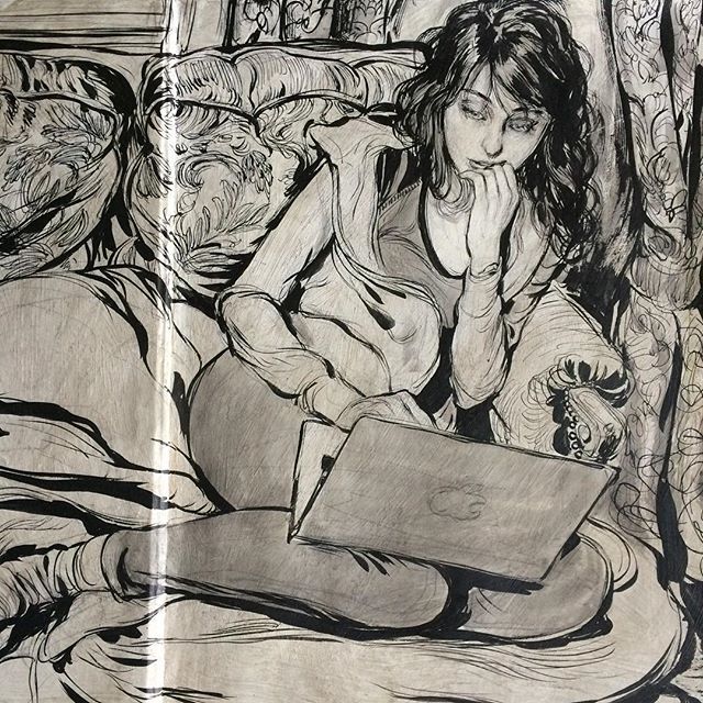 Progress shot of an original pen and Ink drawing on the first page of my book for a Special Collector’s Edition. 
Books are available for purchase on my website: DorianVallejo.com
.
#artdrawing #realismart #realisticart #realism #penandink #penan… bit.ly/2Pw7Osy