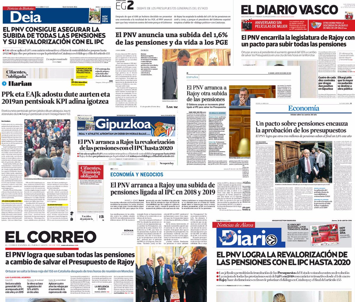 eajpnv's tweet photo. 🥇🥈🥉 Gaur denak dabiltza meritua eurena dela esaten, baina pentsioen igoera EAJk lortu zuen Madrilen gaur urtebete 2018ko apirilaren 25ean. Ez du Aitor Estebanek 🚜🚜 esaten, denek esaten dute 🌎🌍 https://t.co/y57X30iXgj