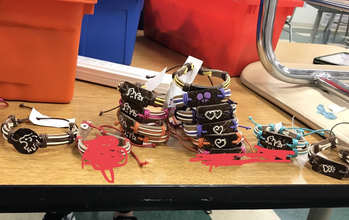 pmhsfccla's tweet photo. Part 3 of the bracelets... watch for our club members to be selling them in homeroom and lunch. They cost $7 and all proceeds go to our student in Zimbabwe. #yudabands #givingback https://t.co/SlvxLrCm93