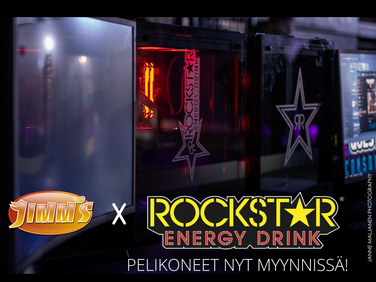 Jimms x #RockstarEnergySuomi = 🔥🔥👌
Tapahtumakäytössä olleet .<a href="/rockstarenergy/">Rockstar Energy Drink</a> -brändätyt pelikoneet oman elämänsä rokkistaroille nyt myynnissä: fcld.ly/sxzx3b9 #custombuilt #jimms 

📷: .<a href="/OfficialAllode/">Janne Maljanen</a>