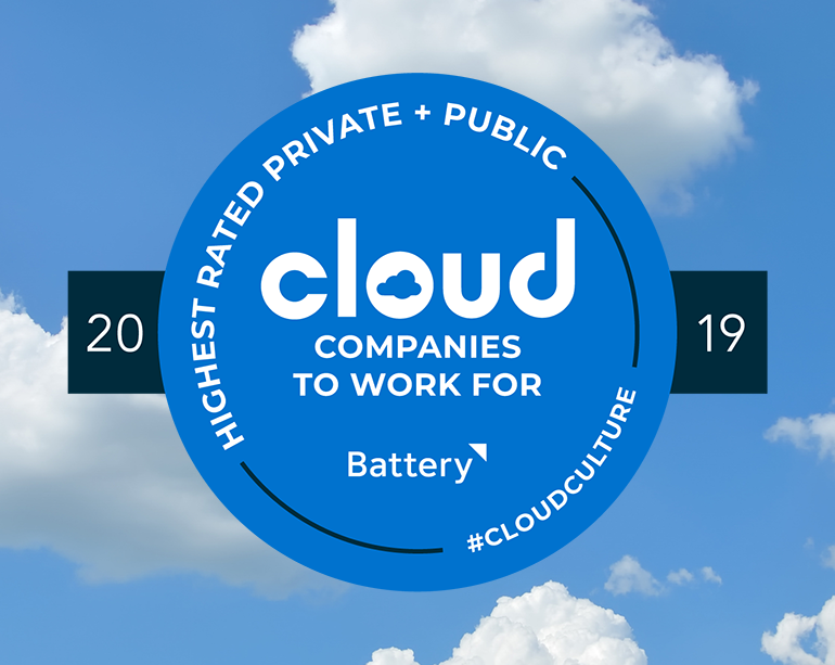 The #CloudCulture competition heats up! Battery is proud to announce the winners of this year’s “Highest Rated Cloud Companies to Work For” list! --> hubs.ly/H0hBKrf0