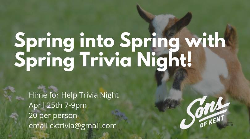 Country929's tweet image. Don't miss the @HimeForHelp Trivia Night TONIGHT at 7 pm at @sonsofkent with your host @CFCODave! #ckont