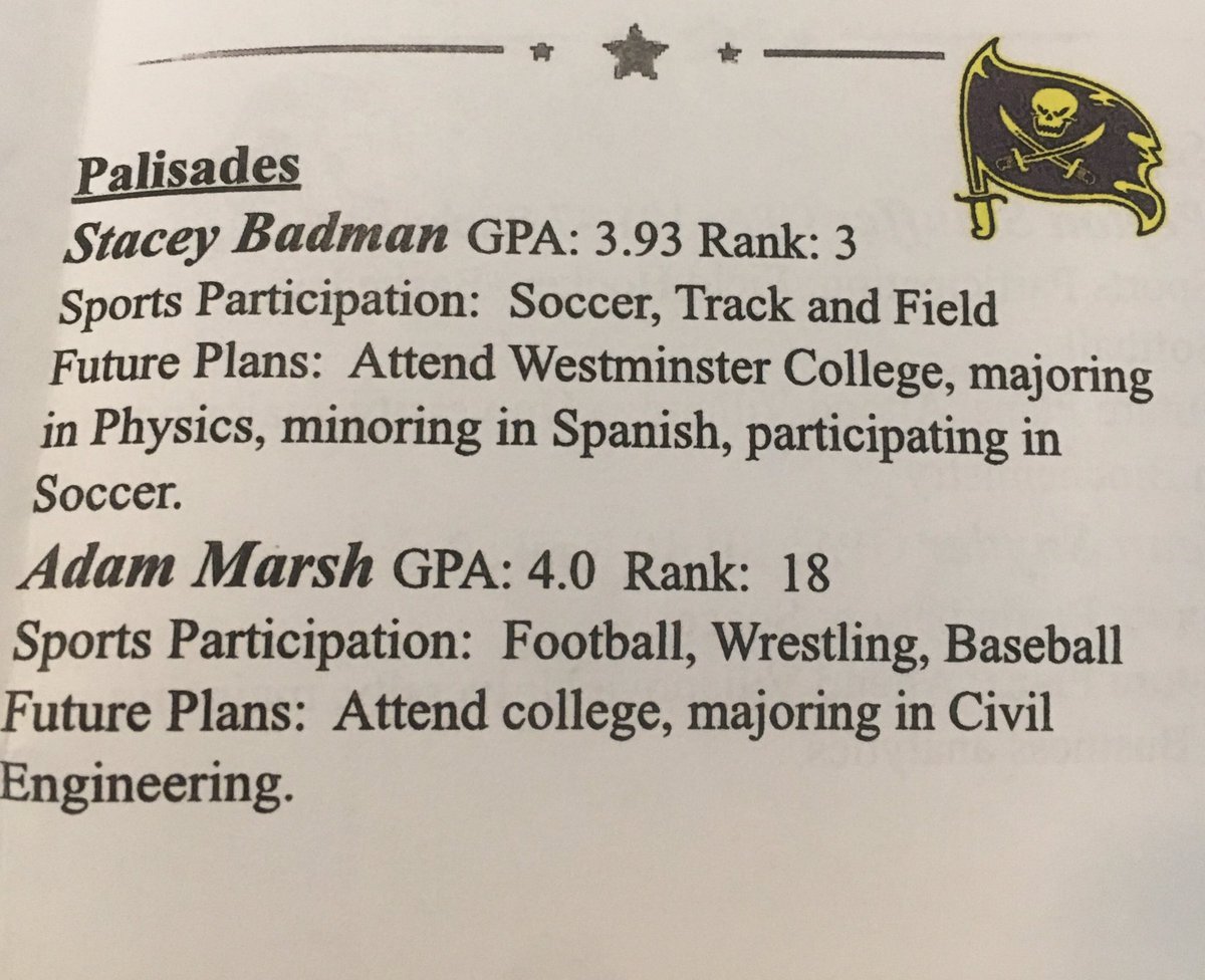 Dr. Bridget O'Connell (@palisdsupt) on Twitter photo Excited to be celebrating the academic and athletic accomplishments of Palisades students Stacey Badman and Adam Marsh at the Colonial League Breakfast! #palisd <a href="/PSDAthletics/">Palisades Athletics</a> <a href="/Colonial_League/">Colonial League</a> Excited to be celebrating the academic and athletic accomplishments of Palisades students Stacey Badman and Adam Marsh at the Colonial League Breakfast! #palisd <a href="/PSDAthletics/">Palisades Athletics</a> <a href="/Colonial_League/">Colonial League</a>