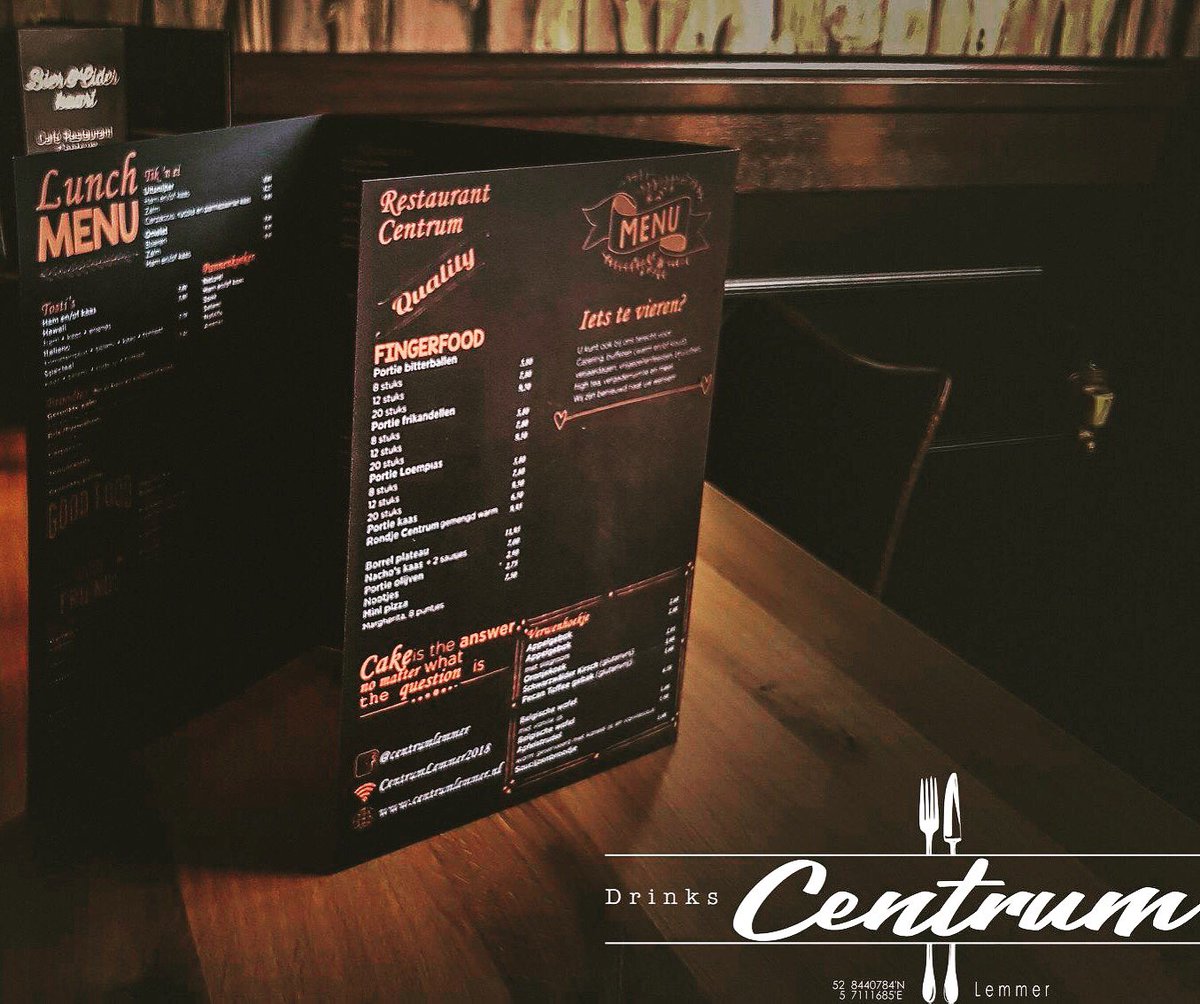 Vandaag lanceren wij de nieuwe kaart voor de zomer! 😋🍽
Neem alvast een kijkje op de website om een eerste indruk te krijgen. #lunch #diner #terras #nieuwekaart 🍽😋

centrumlemmer.nl