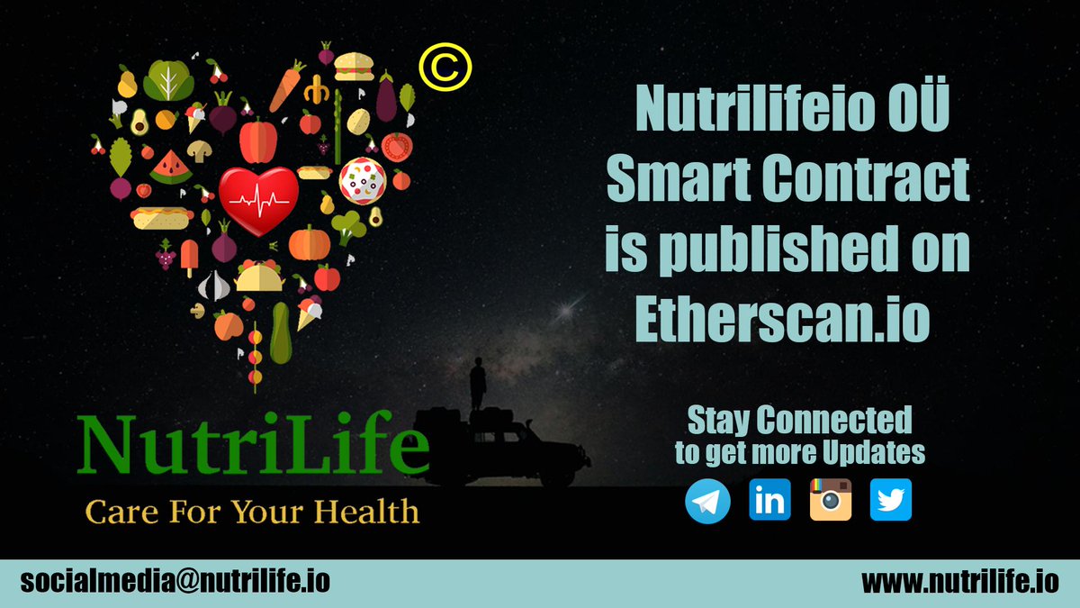 Nutrilifeio OÜ smart contract is published on etherscan.io
#nutrilife #nutrilife_io #cryptocurrency #bitcoin #ethereum #blockchain #earnmoney #earnmoneyfromhome #earnmoneyonline #bitcointrading #bitcoinnews #bitcoinprice #altcoin #bitcoinvalue #bitcoinexchange #ICO