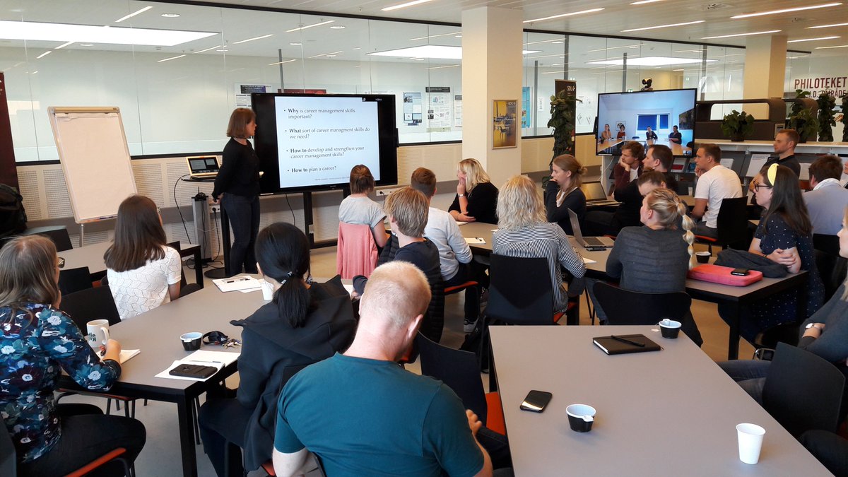 Interesting PhD Café today about 'Career development”, by certified coach, dr.phil. Monika Janfelt #PhD #studylife #SDU #YourLibrary #Philoteket