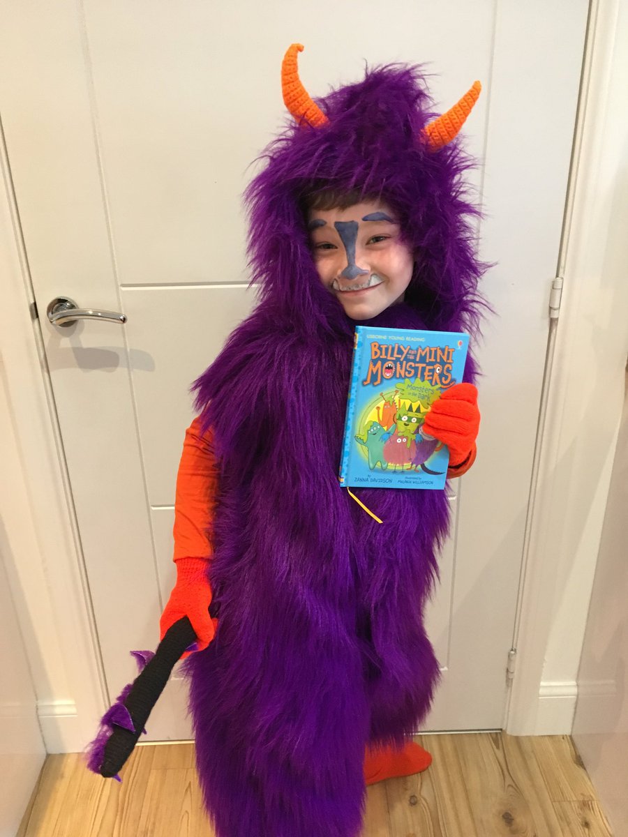 FionaSivewright's tweet photo. When your son loves his Billy and The Mini Monsters books so much his Nanna had to turn him into one for World Book Day 📚❤️! 
@ZannaDavidson
@Usborne
@UsborneBAH
#billyandtheminimonsters
#dundeebookseller
#thankgoodnessfornanna https://t.co/VD0p6ouzFH