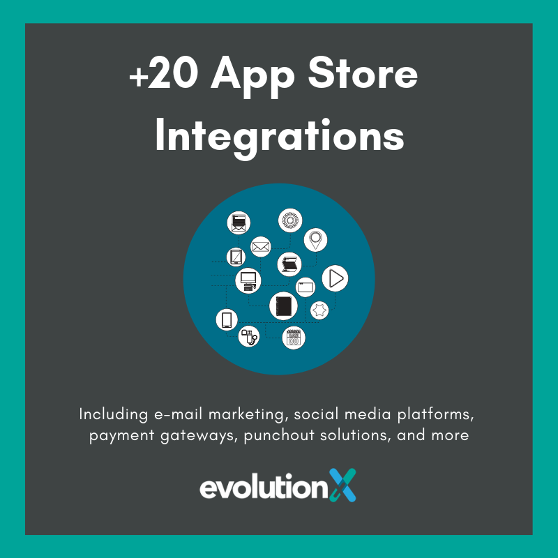 es_tech_group's tweet photo. EvolutionX has over 20 app store partners cover e-mail marketing, social media platforms, payment gateways, punch-out solutions, and more, making it easy to connect all the moving parts of your #B2B business. Learn more at https://t.co/IgyNoI0DlU https://t.co/V64MJq4Bno