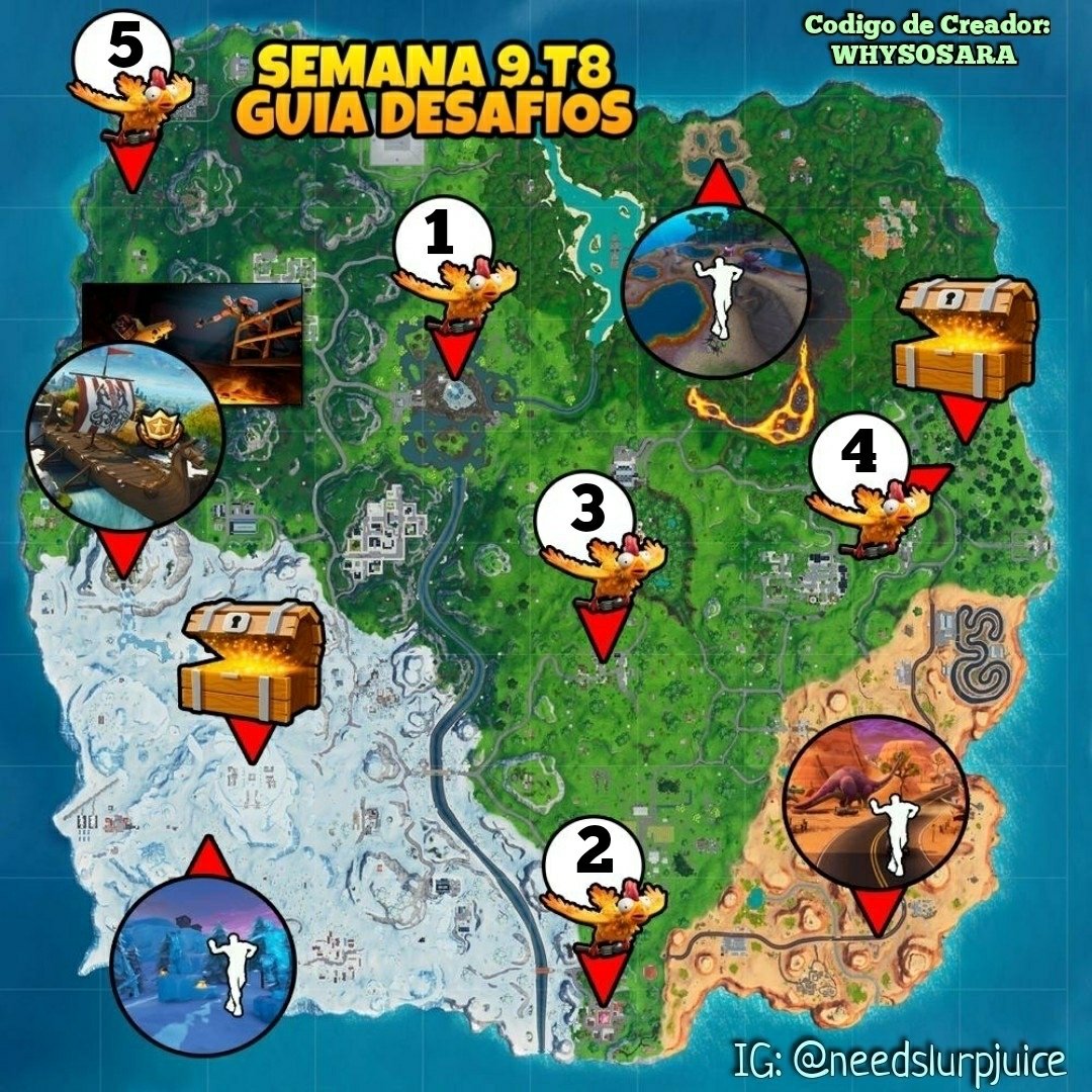 Why_so_Sara's tweet photo. La guรญa para los desafรญos de la Semana 9, Temporada 8 de #Fortnite ๐ฅ !!
RT? โค๏ธ
#cheatsheet #FortniteCheatSheet
#week9challenges #FortniteDesafios https://t.co/MTETkCeNlW
