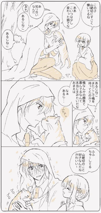 ※創作審神者います/姥さに
山姥切が野良猫に「あるじねこ」名付けて構ってる事を知らない審神者 
