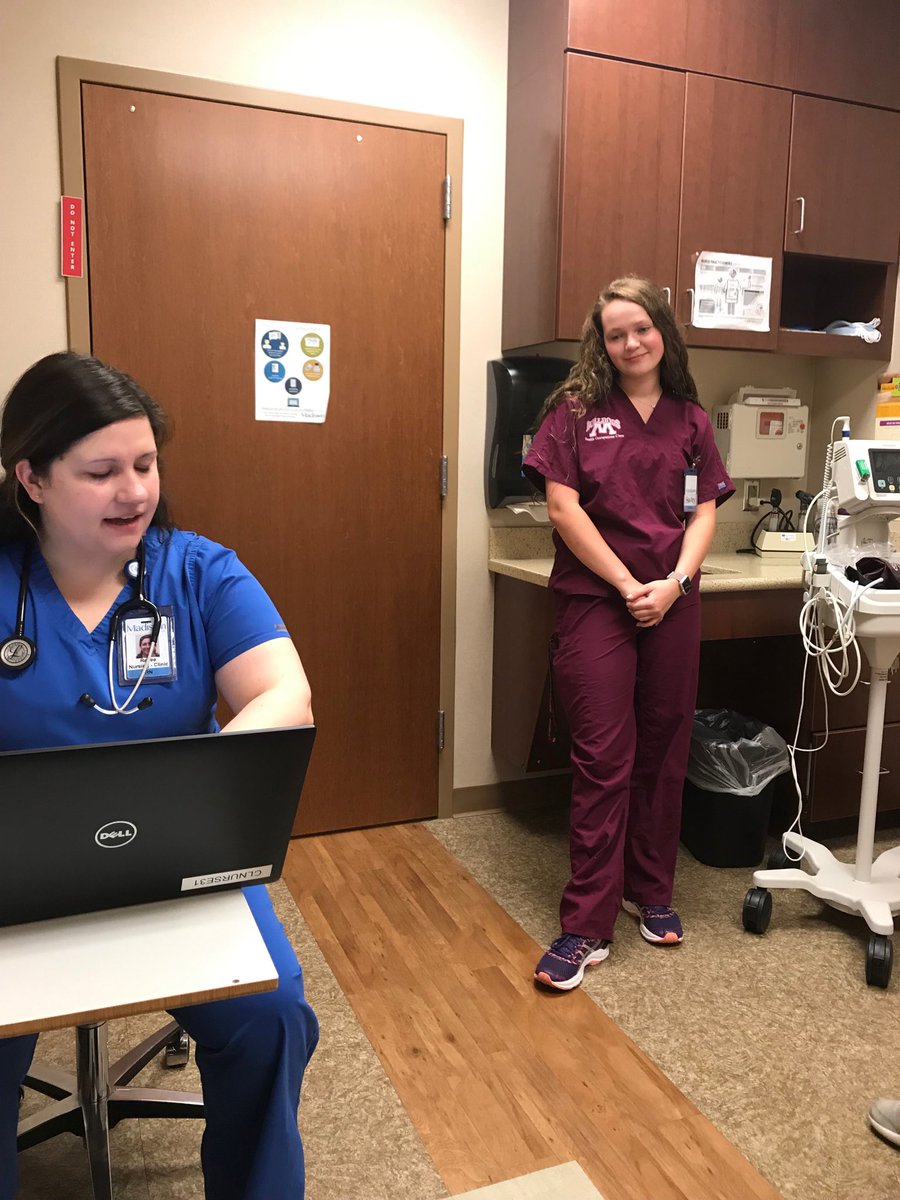 When I took my daughter to her appointment this morning at Madison Regional Health, I had the opportunity to see one of our Health Occupations students in action. #CTERocks #BulldogNation