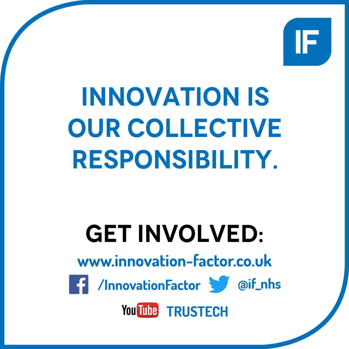 We all have ideas.

Do you have an idea to bring positive change to patient care or services at your Trust?

Share it with us at innovation-factor.co.uk and get support in development and introducing it at your Trust. 

<a href="/NCAlliance_NHS/">Northern Care Alliance NHS Foundation Trust (NCA)</a> @SalfordRoyalNHS <a href="/NCAresearchNHS/">NCA Research NHS</a> <a href="/LHCHFT/">LHCH</a>