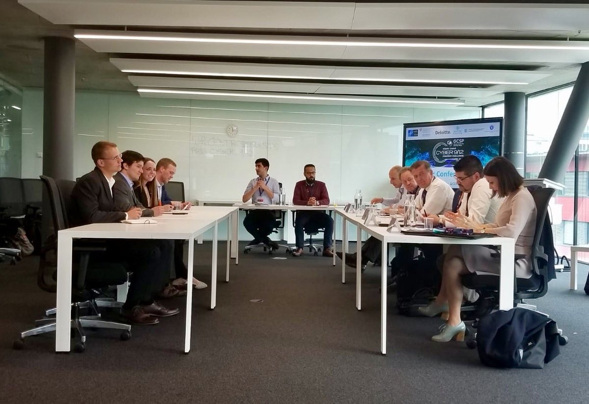 ArmyCyberInst's tweet photo. #HappeningNow @WestPoint_USMA Cyber Policy Teams compete in the #Cyber912 Strategy Challenge in #Geneva, Switzerland. One team is all USMA Cadets; the other is a mix of USMA and @NTNU students- first time ever mixing a team! #Goodluck to our #Cadets! https://t.co/gT3wciB9HU