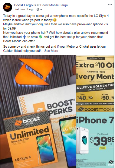 BoostMobileLargo 13220 STARKEY ROAD tweet media