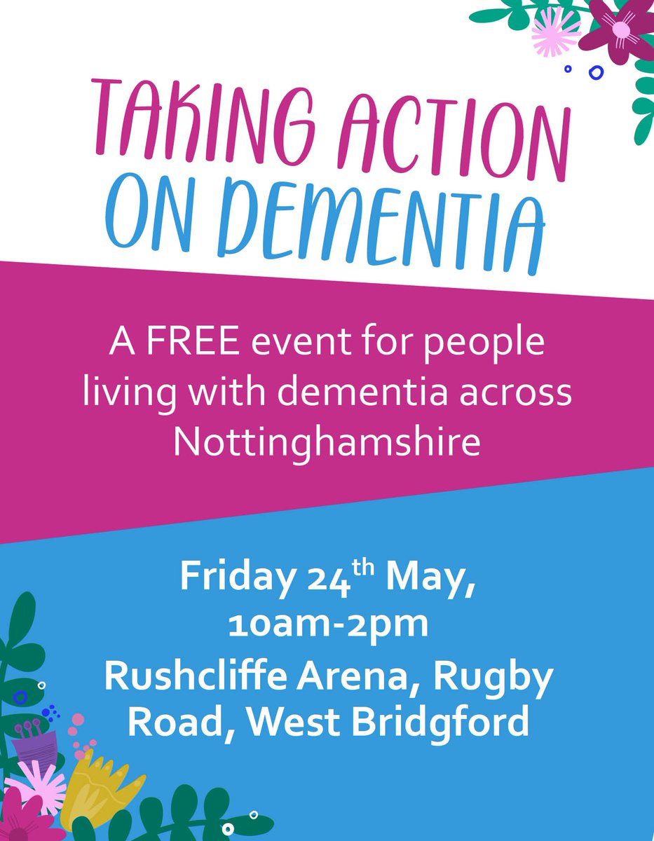 InstituteMH's tweet photo. @Dementia_Action supported by @Rushcliffe &amp; @NottsCC are running Taking Action on #Dementia, a free showcase of support services, guidance, &amp; fun activities. More info &amp; registration: https://t.co/7FZPAMPRES
@ageuknotts @AlzSocEMidlands @nottslibraries @beatdementia @livewellrush https://t.co/Ql8RxEwVTl