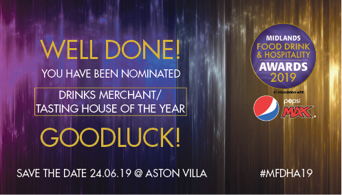 mfdhawards's tweet photo. Well done @WhiskyBrum you have been nominated for ‘Drinks Merchant/ Tasting House of the Year’ at this year’s #MFDHA19 #Goodluck

Shortlist will be announced on 6th May 2019 when voting will also commence #Goodluck

#Food #Drink #Hospitality #Drinks #Merchant #Tastinghouse https://t.co/CS2VEDNrd3