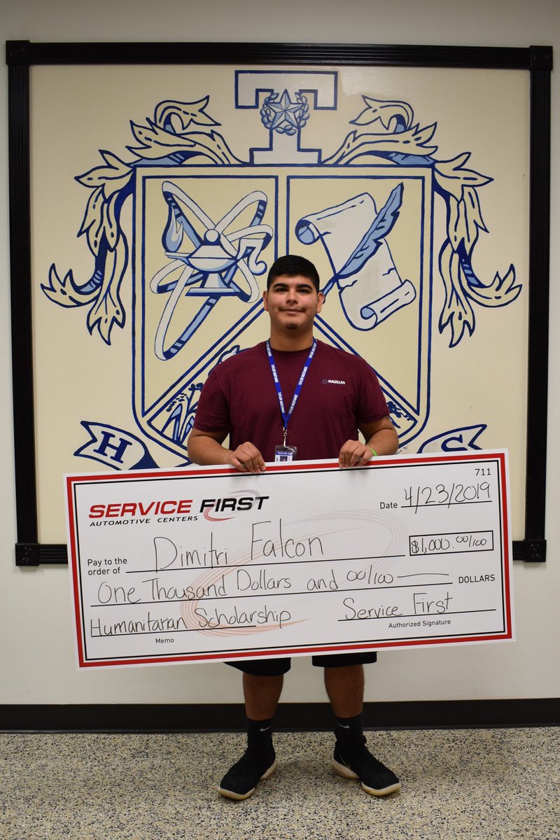 Congratulations to Samar Srouji and Dimitri Falcon! ⁦Each student was awarded a $1000 scholarship from Service First Automotive! Well done! ⁦<a href="/jeths2019/">THS SENIORS</a>⁩ ⁦@KEFuquay⁩