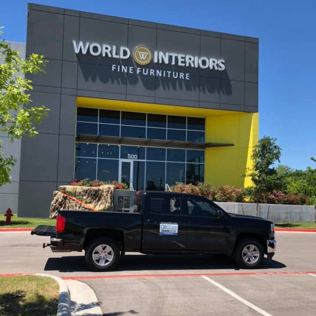 goshare's tweet photo. Need a friend with a truck? If you use #GoShare, you have thousands! This customer in Austin was able to get their furniture purchase home same day thanks to their new friend with a truck, #GoSharePro CJ. #OnDemandDelivery #FurnitureDelivery #DeliveryApp #YourFriendWithATruck https://t.co/NfhGv1CKOw