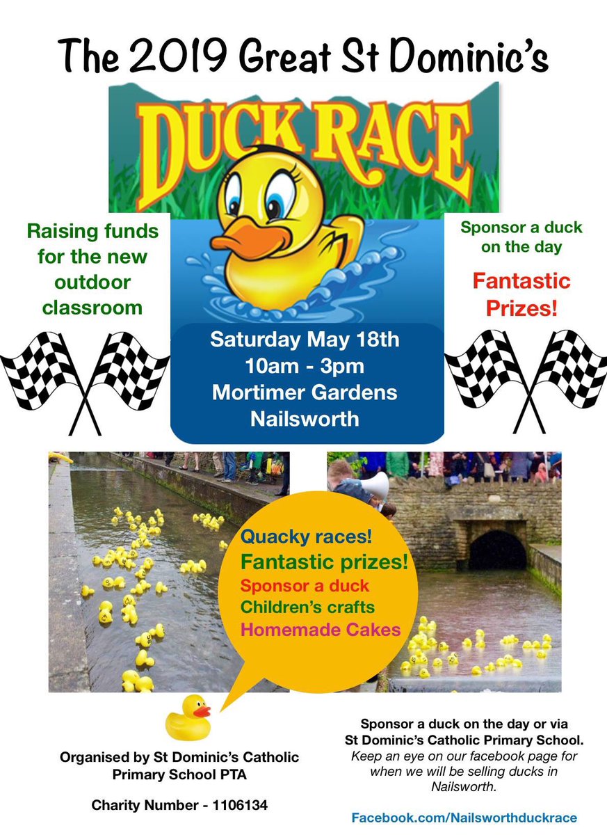 NailsworthThe's tweet photo. Just over 3 weeks to go until The Duck Race!  Fabulous prizes to be announced soon, watch this space 💦🐣🐥 https://t.co/wHoiTYWIul