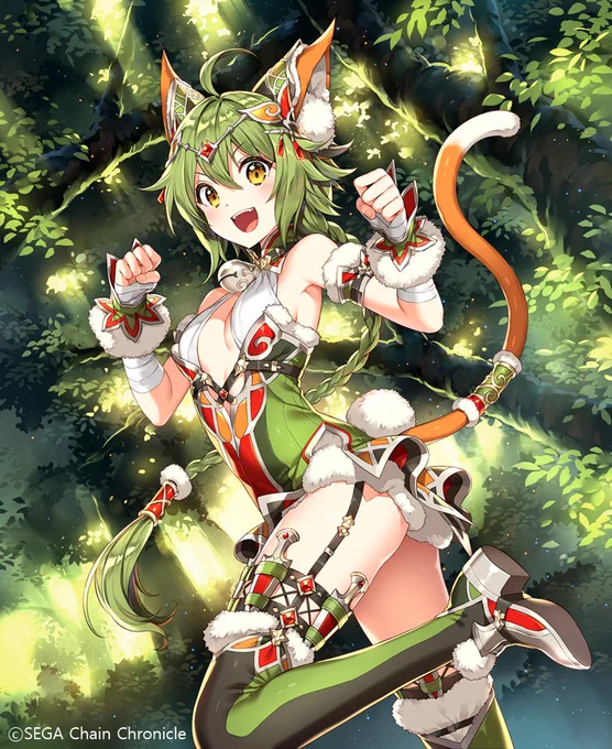 「チェインクロニクル3」にて『翔る山猫の拳士 リンセ』を描かせて頂きました。3回目のリンセですね。再び描くことができてとっても嬉しかったです??よろしくお願い致します!https://t.co/bl6i2Kj6ZT #チェンクロ 