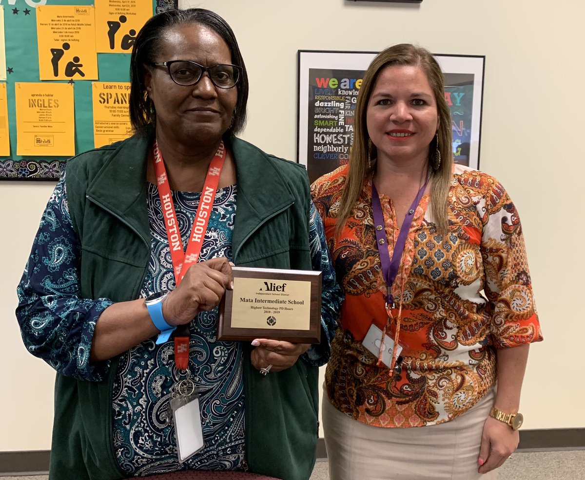 MsAyersGrad's tweet photo. CONGRATULATIONS to @mataeagles for earning an award for #HighestTechnologyPDHours! THANK YOU for your support & integration of technology for Teachers & Students! @AliefTech @AliefTchg_Lrng #AliefMission #DigitalLearningAwards #LearningBeyondTheWalls https://t.co/VpXFXxDQEp