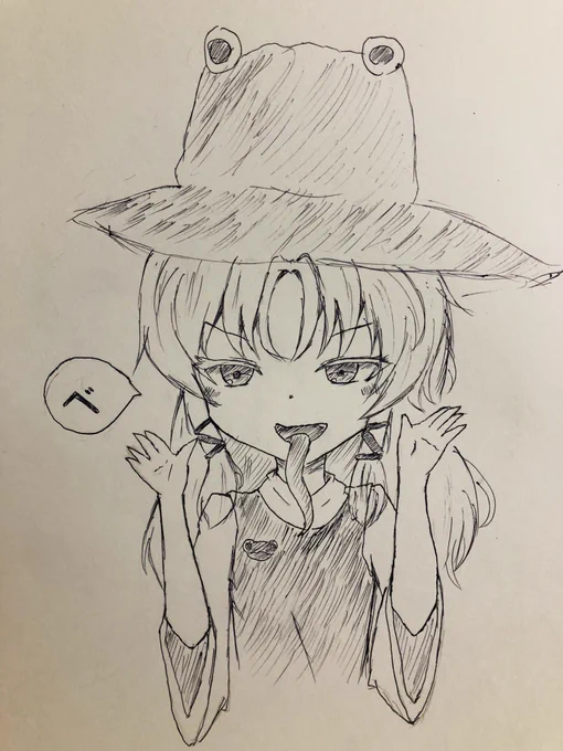 ボールペンで諏訪さま 