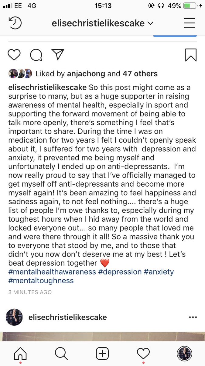 Elise_Christie's tweet photo. So this post might come as a surprise to many, but as a huge supporter in raising awareness of mental health, especially in sport and supporting the forward movement of being able to talk more openly, there’s something I feel that’s important to share. During the... https://t.co/eSePgGcFyA