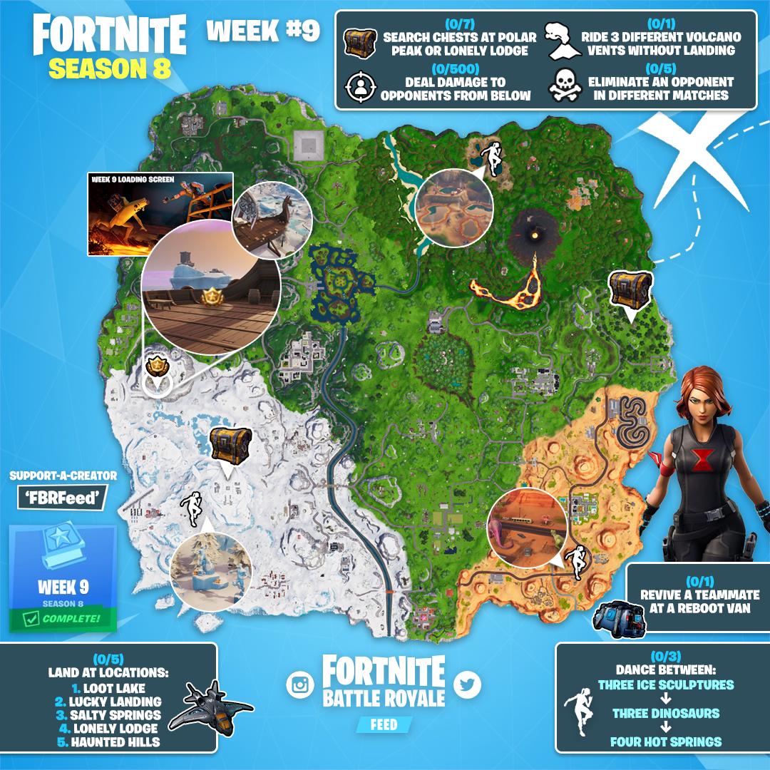 Dance Between 4 Hot Springs Location Guide Fortnite Week 9 Dance - fortnite news on twitter fortnite season !   8 week 9 challenge