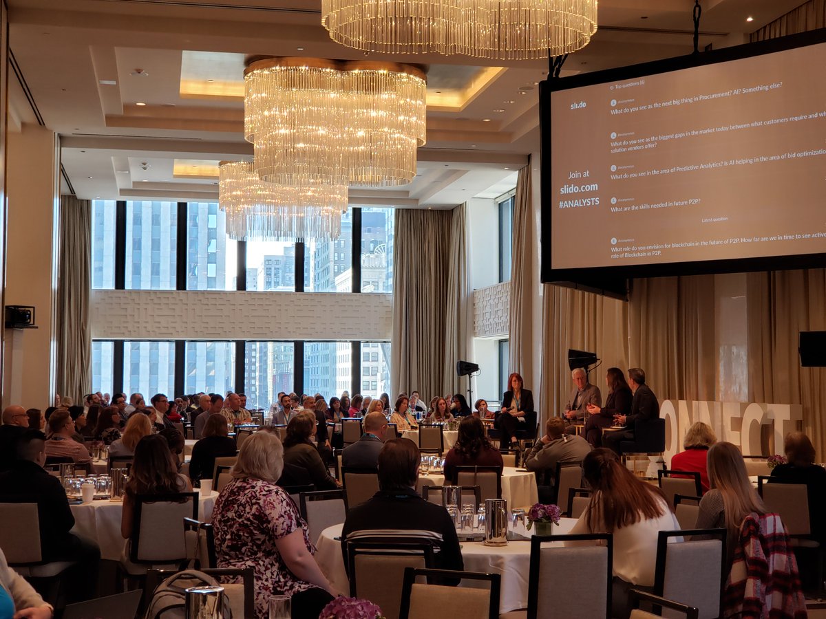 basware's tweet photo. Full house for the #BaswareConnect analyst panel - audience questions surround reducing buyer/supplier friction, measuring procurement performance and the future of blockchain in P2P https://t.co/Jyc8yGXk4Y