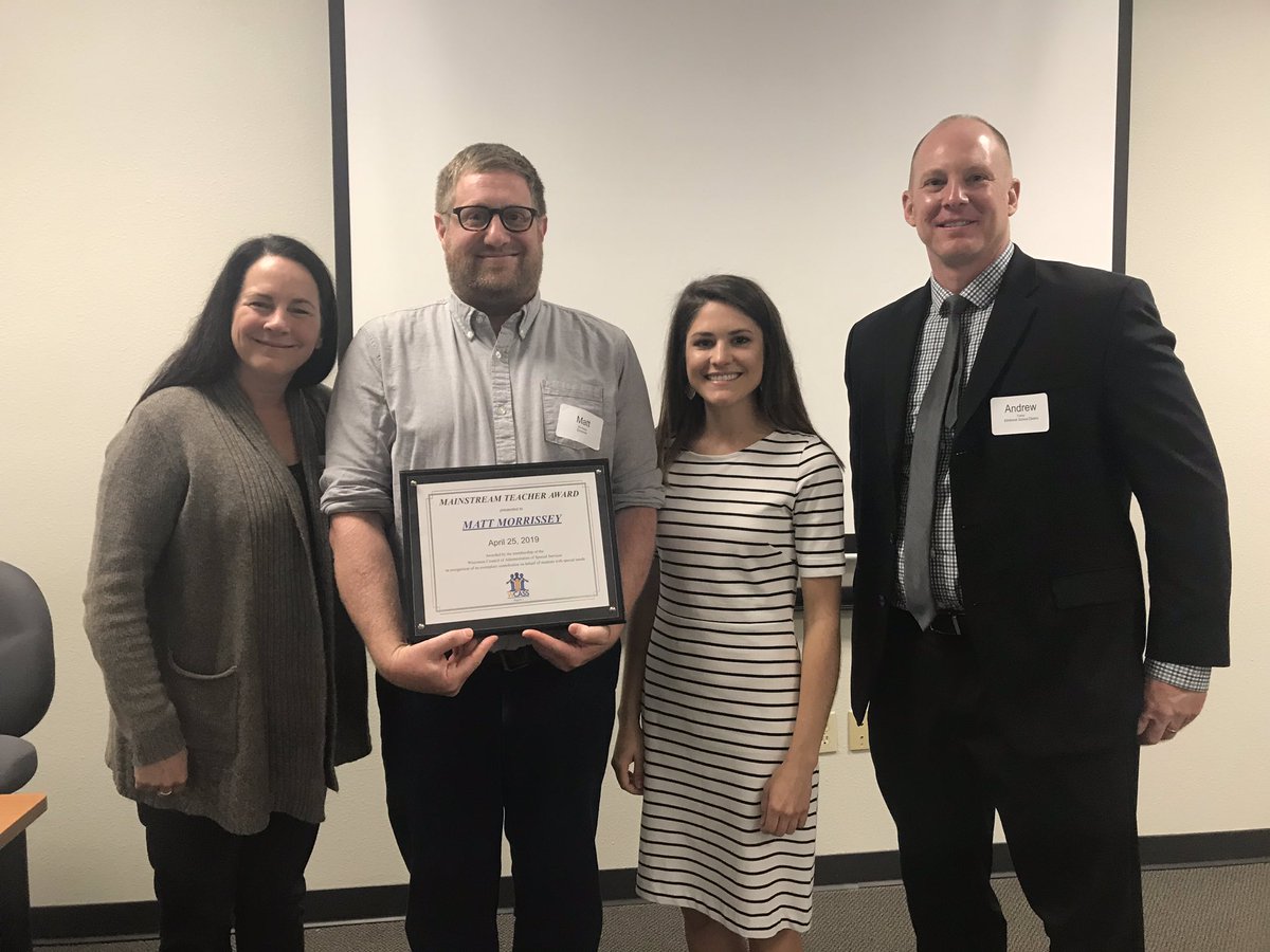 Thank you Matt Morrissey and all the passionate educators <a href="/BEHS_SDE/">Brookfield East</a>! You teach, you lead, you inspire, you love! #WCASSGeneralEducatorAward