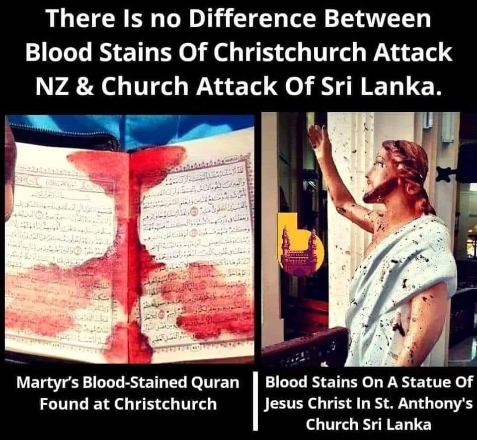 ایک انسان کا قتل پوری انسانیت کا قتل ہے ۔۔۔
“The Holy Qur'an teaches that whoever #kills an #innocent, it is as if he has killed all #mankind; and whoever saves a person, it is as if he has saved all mankind.”
#SriLankaAttacks 
#SriLanka 
#NewZealandShooting 
#NewZealand