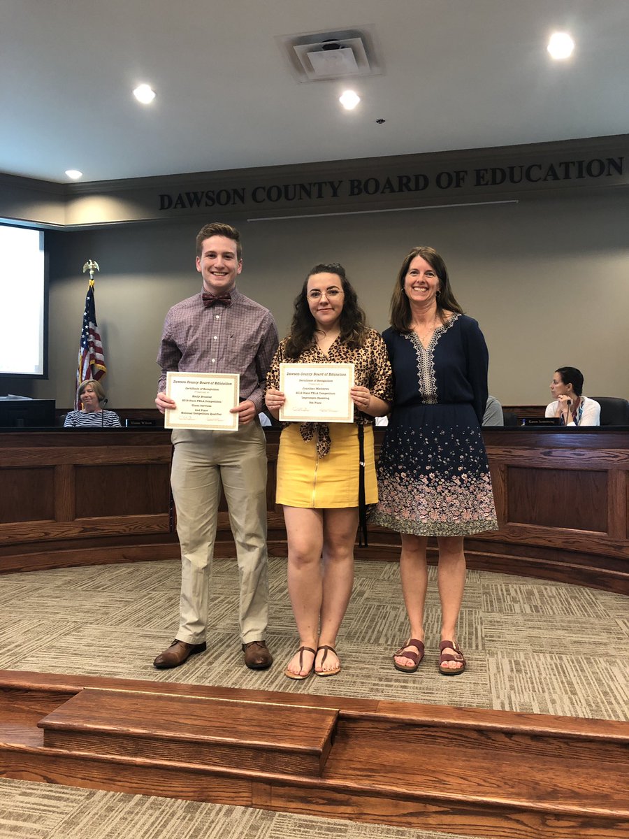 CtaeDchs's tweet photo. Celebrating our CTI and FBLA State winners with the Board of Education. We appreciate all our Board of Education does to support our students.#GACTI #GAFBLA  #DawsonCountySchools https://t.co/65gpEn613M