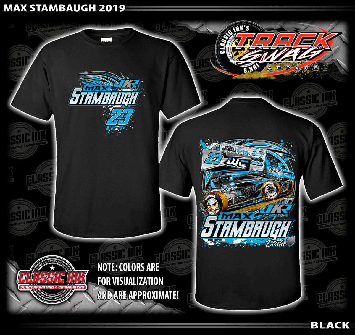JKiserRacing23's tweet photo. ATTENTION: @ClassicInkUSA has done a great job AGAIN with our #TrackSwag! We are placing our order and will have @MaxStambaugh5 shirts asap. They are extremely busy so be patient! But get excited bcuz these are cool! (We will have a couple colors to choose from.) https://t.co/xYRbuLckrc