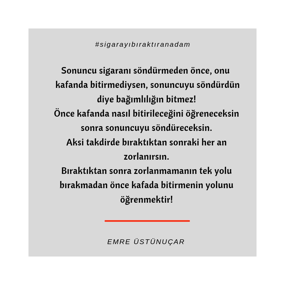 Sigaranın yerine başka bir şeyi koymaya çalıştığında,  sorunu çözmüş olmuyorsun, sorunlarının yerini değiştirmiş oluyorsun sadece! #bağımlılık #özgürlük #sağlıklıyaşam #sigarasızyaşam #sigarayıbırak #sigarayıbırakmasemineri #allencarrtürkiye #sigarayıbıraktıranadam #emreüstünuçar