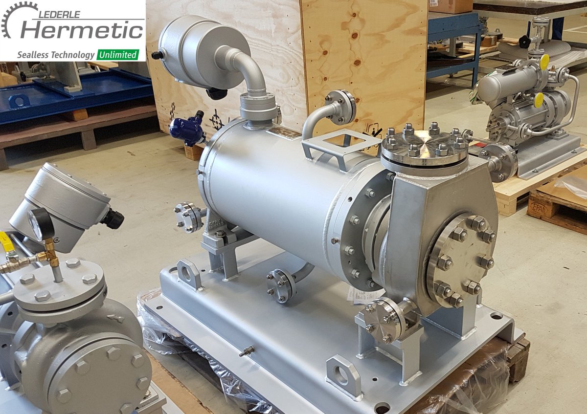 hermeticpumpen's tweet photo. HERMETIC: Sealless Technology Unlimited !
Canned motor pump for hot application up to 360°C liquid temperature with pump type CNF 100-200 and motor TM80v-2 C4. 
See here in special design with heating jacket for startup.  @hermeticpumpen https://t.co/VKHUk2Lmhm