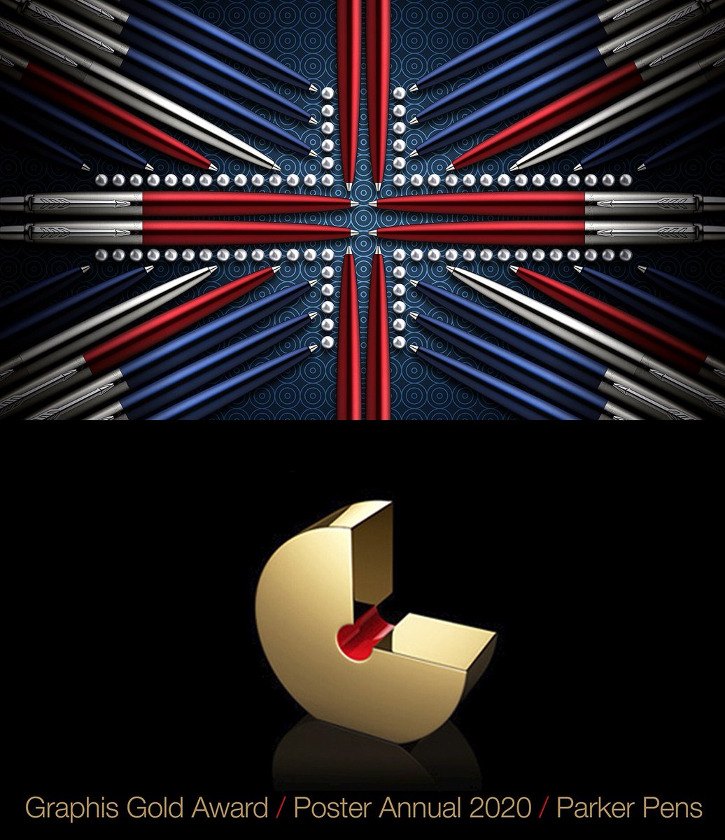 FairleyGraphic's tweet photo. Delighted to announce that the Jotter London Union Jack campaign @ParkerPens has just been judged Gold @graphisinc Poster Awards in NY! #JotterLondon #Poster #Gold https://t.co/MjbhbQqa4N