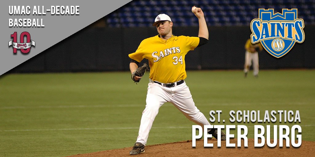 #UMAC10Year Baseball All-Decade Team - Peter Burg, <a href="/CSSsaints/">St. Scholastica Athletics</a> (2009*) -  All-UMAC First Team; ABCA All-Region; D3Baseball HM All-America; 2008 UMAC Pitcher of the Year; 19 wins in two seasons #UMAC #d3baseball ow.ly/B7OO50qNn2x