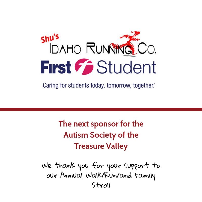 Sponsors sponsors! Let’s thank our next #ASTV Annual Walk/Run/Family Stroll sponsor!Thank you @ShusIdaho for supporting our organization!