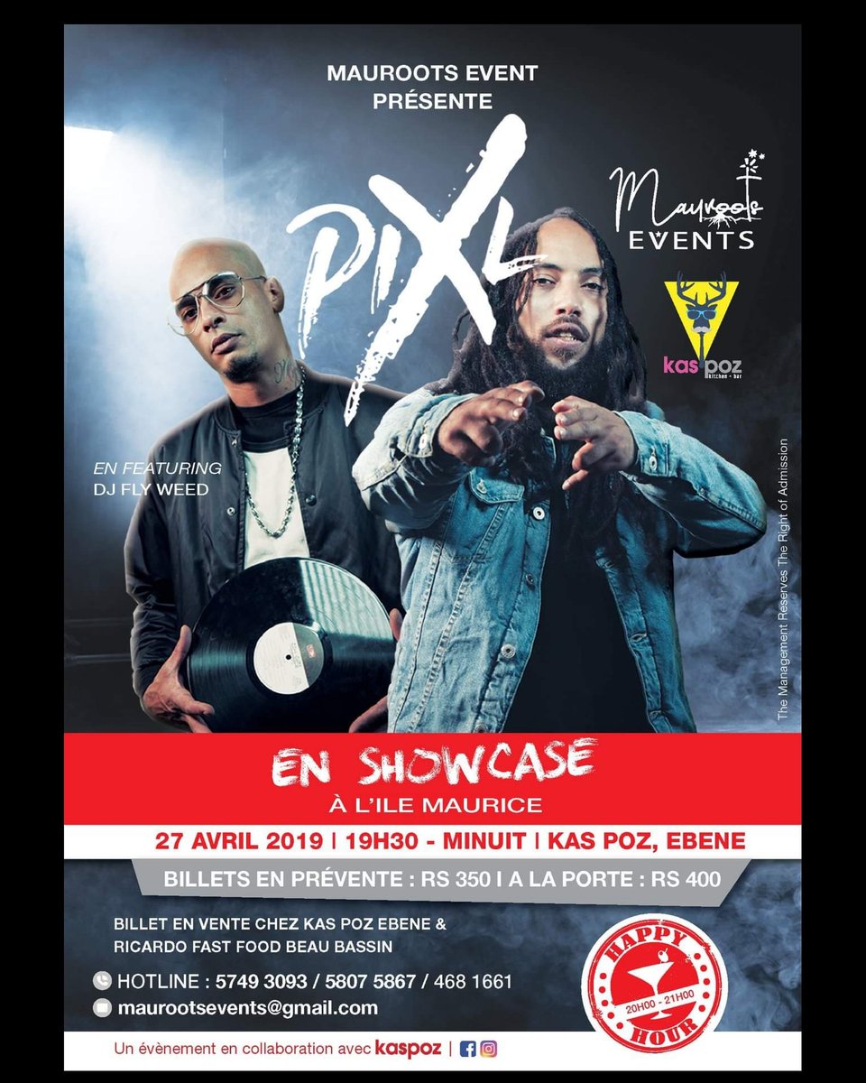 Pixl974's tweet photo. L'ile Maurice on se retrouve ce samedi 27 avril au #Kaspoz à #Ebene avec #deejayflyweed https://t.co/OwY9MWEJvc