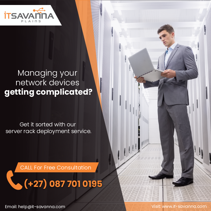 ITSAVANNA_ZA's tweet photo. Managing your #network #devices getting complicated? Get it sorted with our server rack deployment #service. 

Visit Now: https://t.co/AGSdNVtpy1 
CALL for FREE Technician Visit @ (+27) 087 701 0195. 
Email: help@it-savanna.com   

#NetworkRacks #serverracks #servercabinet https://t.co/YgKJENBxJr