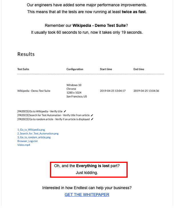 PeterHager's tweet photo. @endtest_io these kind of subject lines as a joke are seriously disturbing. You guys are building a product based on the trust from users. Don't mess or joke with that to boost open rates. It's bad. https://t.co/azceb0B0Fs