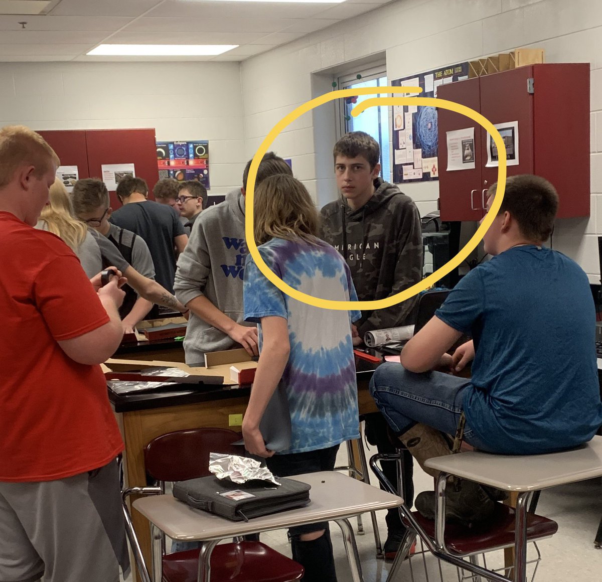 PHS_Woolridge's tweet photo. Update: the baby freshmen have resorted to taking their frustrations out on one another. Group cooperation is questionable at this point... more updates to come. https://t.co/n6pi7jzCTW