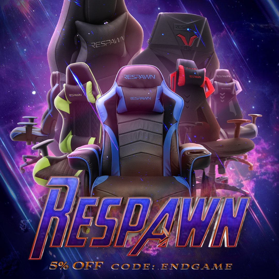 RESPAWNProducts's tweet photo. Avenge the Fallen and take your gaming to the next level with the RSP-900 Gaming Recliner! #RESPAWNUpgrade 🎮

Promo Code: 'ENDGAME'
Link: https://t.co/PrJBI1Qg2S

Whatever it takes! #AvengersEndGame https://t.co/cbDhI0MYIT