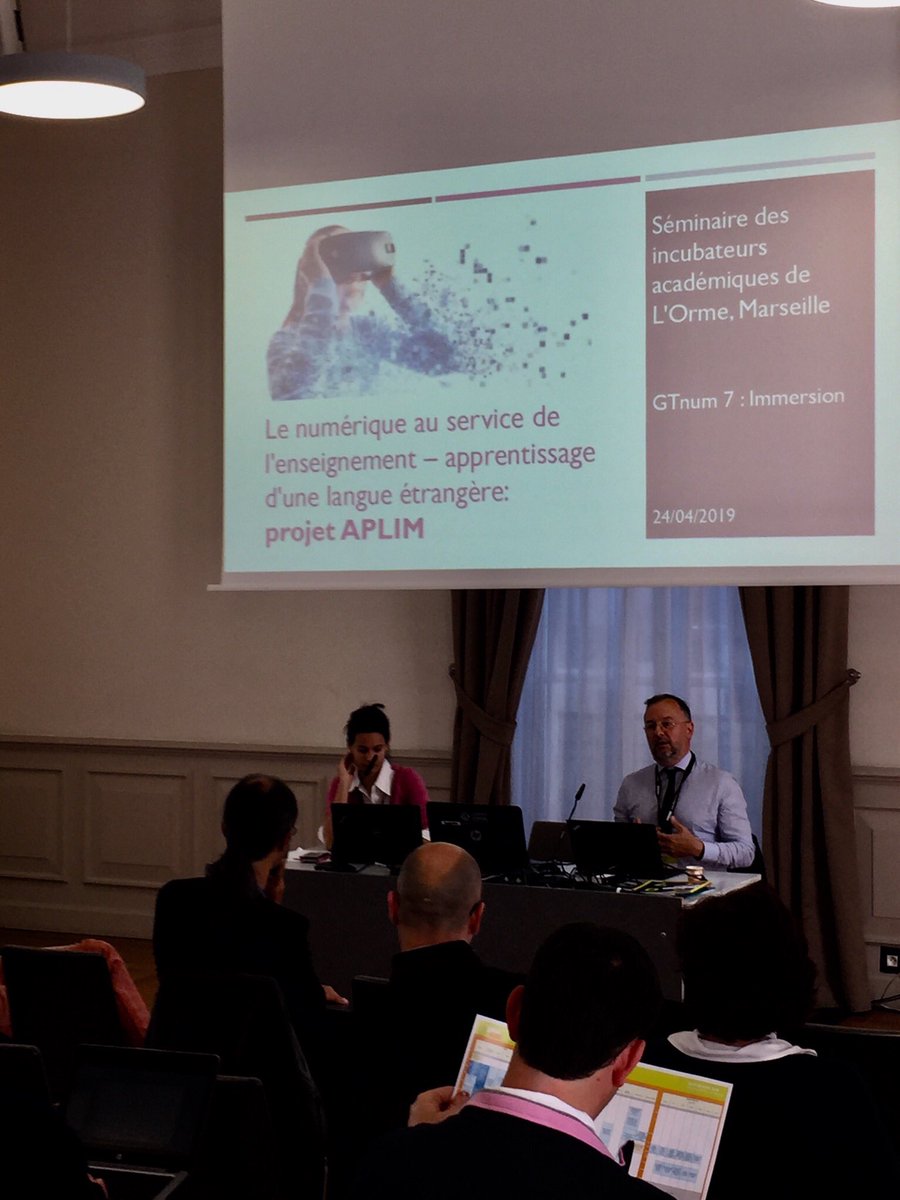 ChPiombo's tweet photo. Apprentissage d’une langue étrangère par immersion : La démarche scientifique et les objectifs de recherche du projet incubateur APLIM de @actoulouse @DaneTlse présentés à @ORME2 #GTnum 7 (immersion et réalité virtuelle) en partenariat de @reseau_canope @Univ_Toulouse @mcolmz https://t.co/0GTcqm7jIl